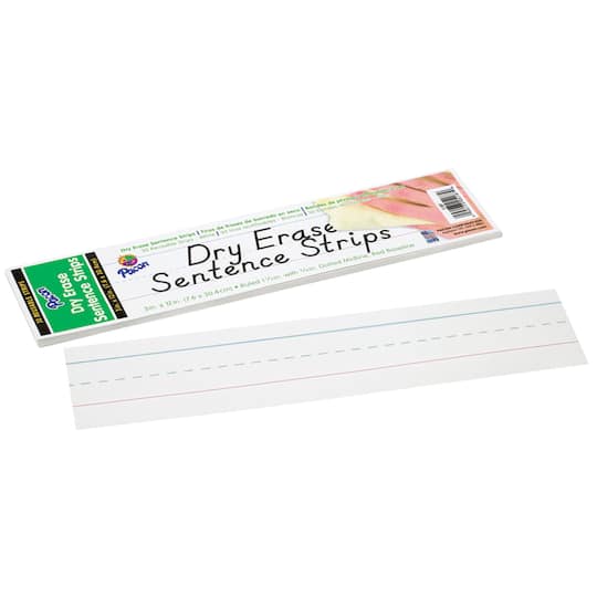 White Dry-Erase Sentence Strips, 3&#x22; x 12&#x22;, 6 Packs